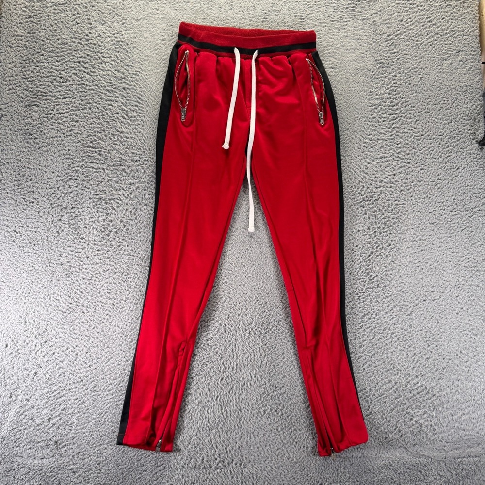 Mnml Pant Mens S Red Cotton Track Tapered Running Activewear Performance Workout